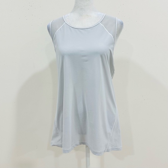 lululemon athletica Tops - Lululemon Grey tank top open back running, lightweight, mesh panels size: M